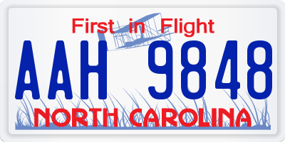 NC license plate AAH9848