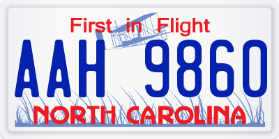 NC license plate AAH9860