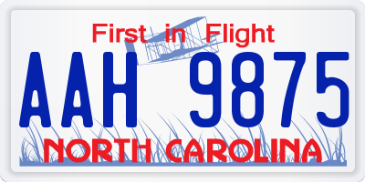 NC license plate AAH9875
