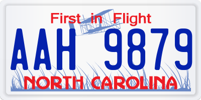 NC license plate AAH9879