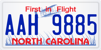 NC license plate AAH9885