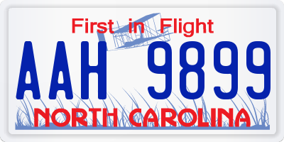 NC license plate AAH9899