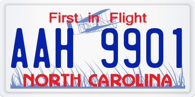 NC license plate AAH9901