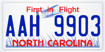 NC license plate AAH9903