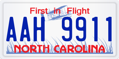 NC license plate AAH9911