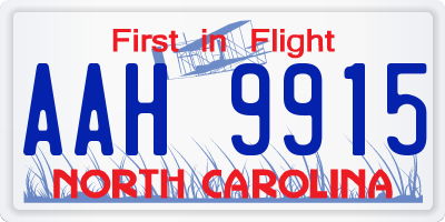 NC license plate AAH9915