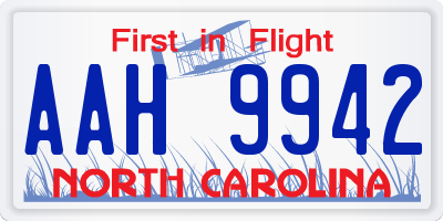 NC license plate AAH9942