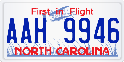 NC license plate AAH9946