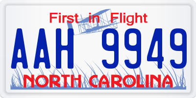 NC license plate AAH9949