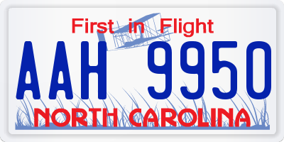NC license plate AAH9950