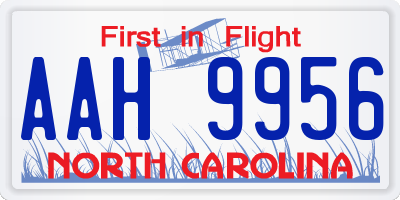 NC license plate AAH9956