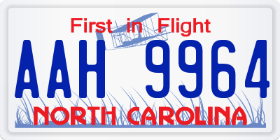 NC license plate AAH9964