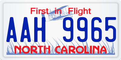 NC license plate AAH9965