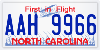 NC license plate AAH9966