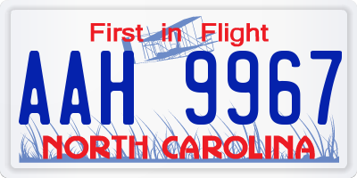 NC license plate AAH9967