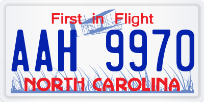 NC license plate AAH9970
