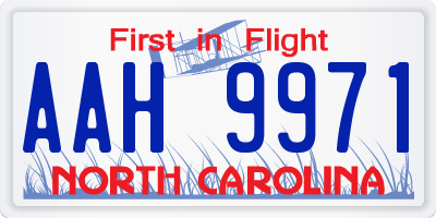 NC license plate AAH9971
