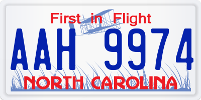 NC license plate AAH9974