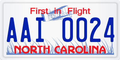 NC license plate AAI0024