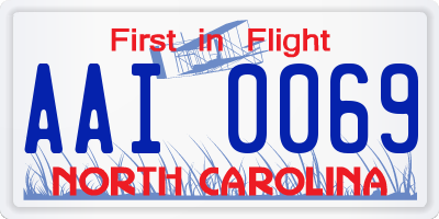 NC license plate AAI0069