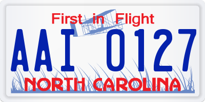 NC license plate AAI0127