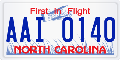 NC license plate AAI0140
