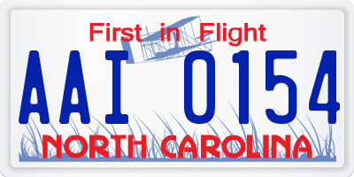 NC license plate AAI0154