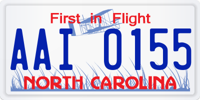 NC license plate AAI0155