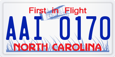 NC license plate AAI0170