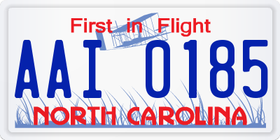 NC license plate AAI0185