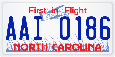 NC license plate AAI0186