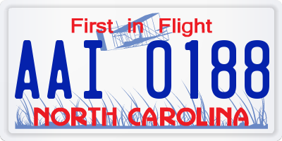 NC license plate AAI0188