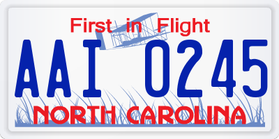 NC license plate AAI0245