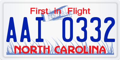 NC license plate AAI0332