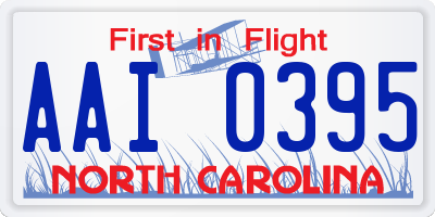 NC license plate AAI0395