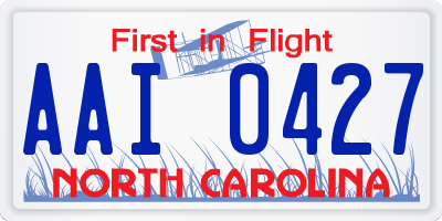 NC license plate AAI0427