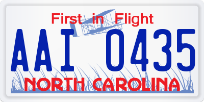 NC license plate AAI0435