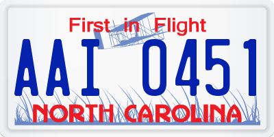 NC license plate AAI0451