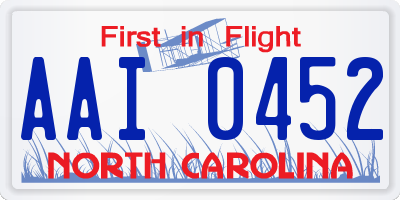 NC license plate AAI0452