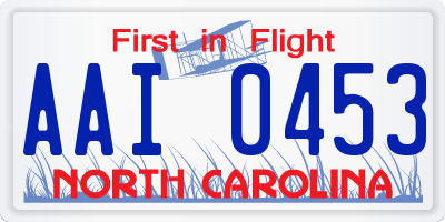 NC license plate AAI0453