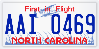 NC license plate AAI0469