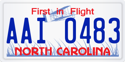 NC license plate AAI0483