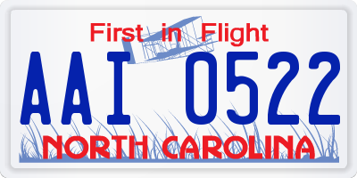 NC license plate AAI0522