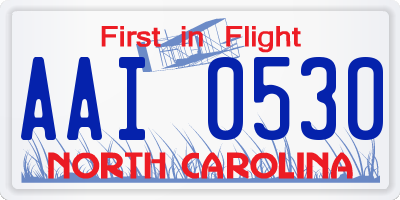 NC license plate AAI0530