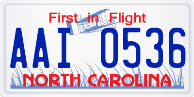 NC license plate AAI0536
