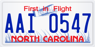 NC license plate AAI0547