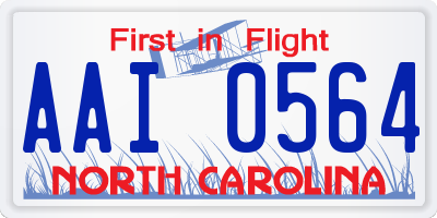 NC license plate AAI0564