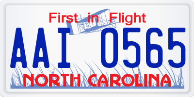 NC license plate AAI0565