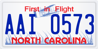 NC license plate AAI0573