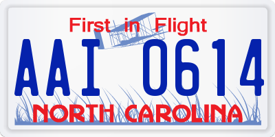 NC license plate AAI0614